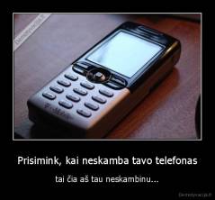 Prisimink, kai neskamba tavo telefonas - tai čia aš tau neskambinu...