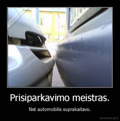 Prisiparkavimo meistras. - Net automobilis suprakaitavo.