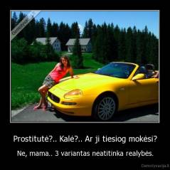 Prostitutė?.. Kalė?.. Ar ji tiesiog mokėsi? - Ne, mama.. 3 variantas neatitinka realybės.