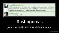 Raštingumas - jo procentas tikrai skirias Vilniuje ir Kaune