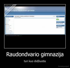 Raudondvario gimnazija - turi kuo didžiuotis