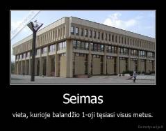 Seimas - vieta, kurioje balandžio 1-oji tęsiasi visus metus.