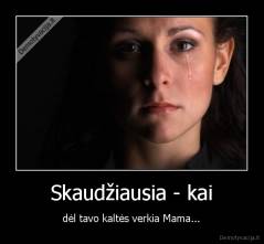 Skaudžiausia - kai - dėl tavo kaltės verkia Mama...