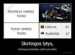 Skirtingos lytys, - skirtingos priežastys verkti prie teliko