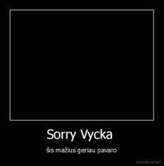 Sorry Vycka  - šis mažius geriau pavaro