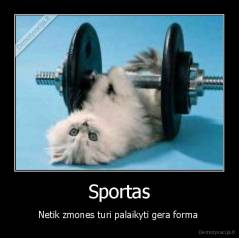 Sportas - Netik zmones turi palaikyti gera forma 