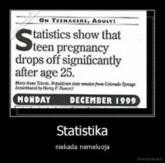 Statistika - niekada nemeluoja