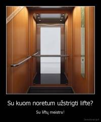 Su kuom noretum užstrigti lifte? - Su liftų meistru!