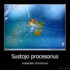 Sustojo procesorius - nukentėjo monitorius