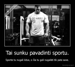 Tai sunku pavadinti sportu. - Sporte tu nugali kitus, o čia tu gali nugalėti tik pats save.