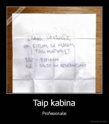 Taip kabina - Profesionalai