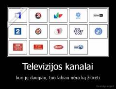 Televizijos kanalai - kuo jų daugiau, tuo labiau nėra ką žiūrėti