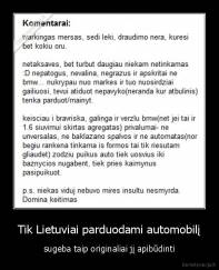 Tik Lietuviai parduodami automobilį - sugeba taip originaliai jį apibūdinti