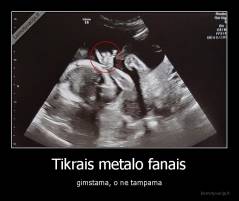 Tikrais metalo fanais - gimstama, o ne tampama