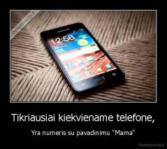 Tikriausiai kiekviename telefone, - Yra numeris su pavadinimu "Mama"