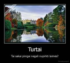 Turtai - Tai sakai pinigai negali nupirkti laimės?