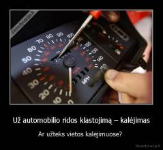 Už automobilio ridos klastojimą – kalėjimas - Ar užteks vietos kalėjimuose? 