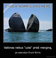 Vaikinas nebus "uola" prieš merginą, - jai pasirodys Chuck Norris