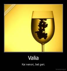 Valia - Kai nenori, bet geri.