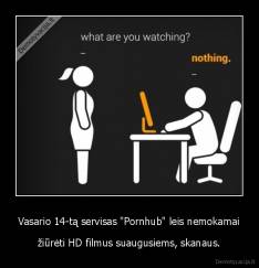 Vasario 14-tą servisas "Pornhub" leis nemokamai - žiūrėti HD filmus suaugusiems, skanaus.