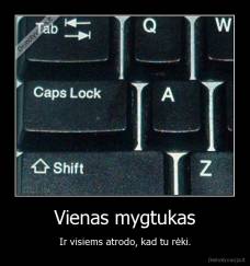 Vienas mygtukas - Ir visiems atrodo, kad tu rėki.