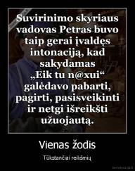 Vienas žodis - Tūkstančiai reikšmių