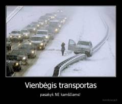 Vienbėgis transportas - pasakyk NE kamščiams! 