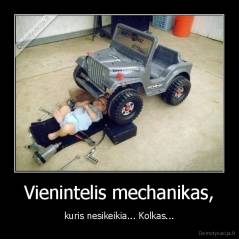 Vienintelis mechanikas, - kuris nesikeikia... Kolkas...