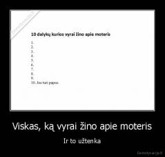 Viskas, ką vyrai žino apie moteris - Ir to užtenka