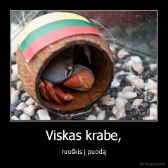 Viskas krabe, - ruoškis į puodą