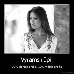 Vyrams rūpi  - 90% išorinis grožis, 10% vidinis grožis