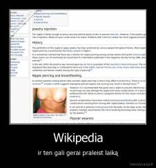 Wikipedia - ir ten gali gerai praleist laiką