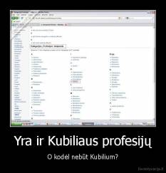 Yra ir Kubiliaus profesijų - O kodėl nebūt Kubilium?