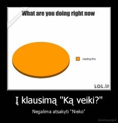 Į klausimą "Ką veiki?" - Negalima atsakyti "Nieko"