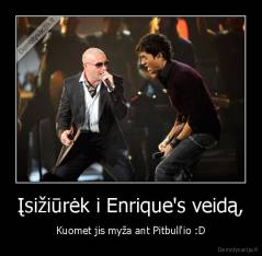 Įsižiūrėk i Enrique's veidą, - Kuomet jis myža ant Pitbull'io :D