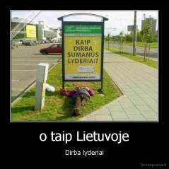 o taip Lietuvoje - Dirba lyderiai