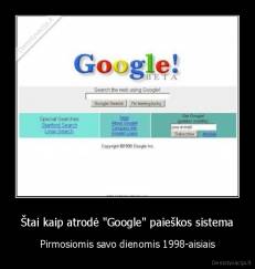 Štai kaip atrodė "Google" paieškos sistema - Pirmosiomis savo dienomis 1998-aisiais