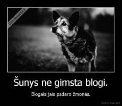 Šunys ne gimsta blogi. - Blogais jais padaro žmonės.