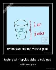 techniskai - ispylus viska is stiklines  - stikline yra pilna