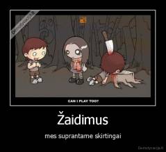 Žaidimus - mes suprantame skirtingai